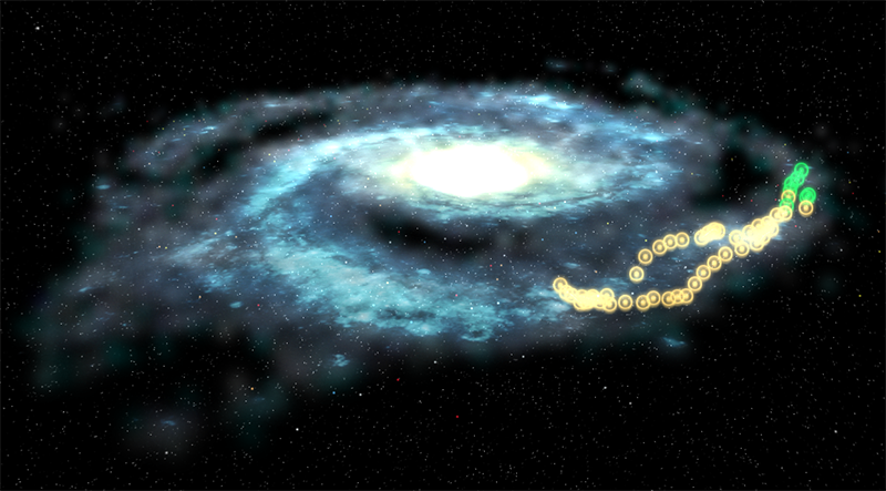 Ansicht der Galaxiekarte im Strategie Browsergame Final Cumeda